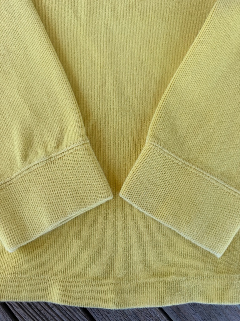 Y2K Ralph Lauren Polo Rib Knit Quarter Zip Pullover Sweater Preppy Yellow Large - Picture 6 of 10